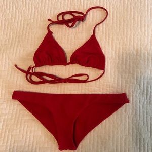 frankies red bikini set